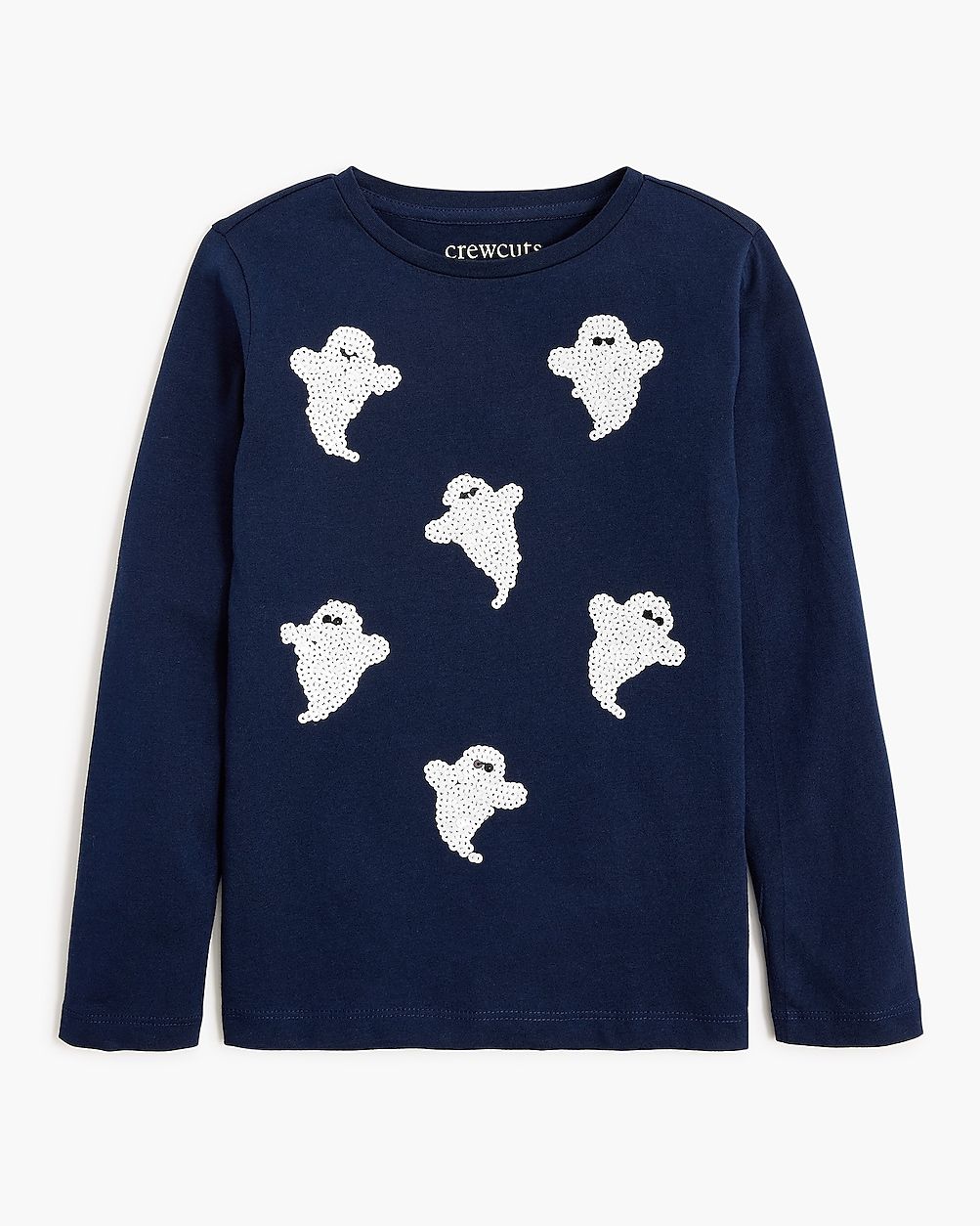 Girls' long-sleeve sequin ghosts graphic tee | J.Crew Factory