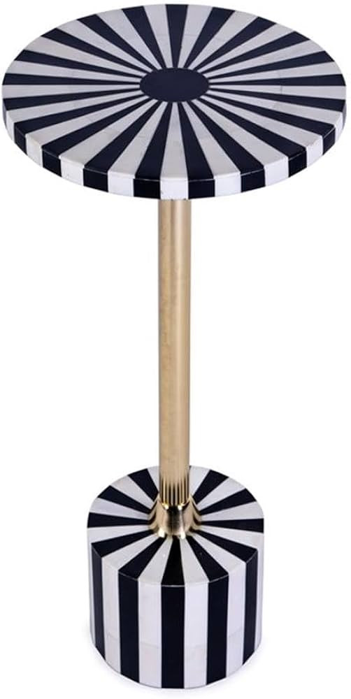 Butler Specialty Company Zane Brass and Bone Inlay Round Side Table -Black White | Amazon (US)