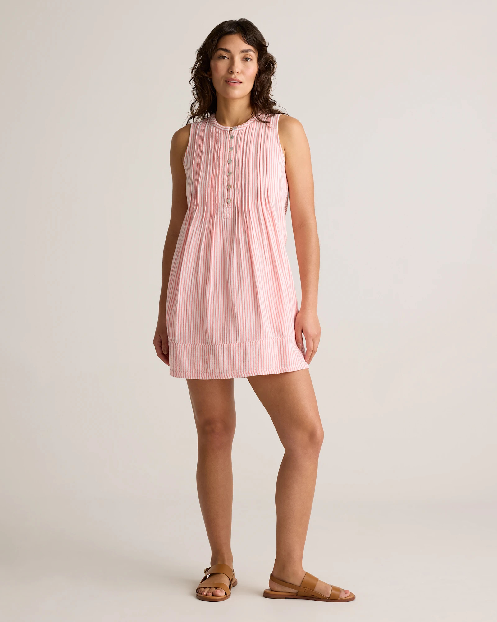 100% Organic Cotton Gauze Sleeveless Swing Dress | Quince