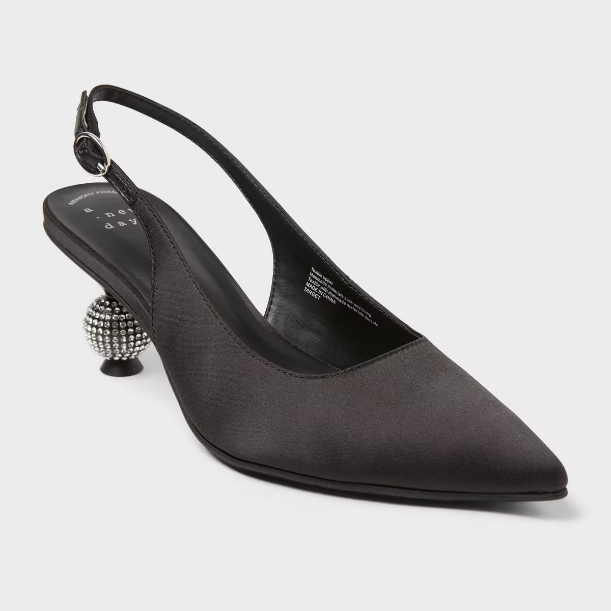 Women’s Simone Rhinestone Ball Heels - A New Day™ Black | Target