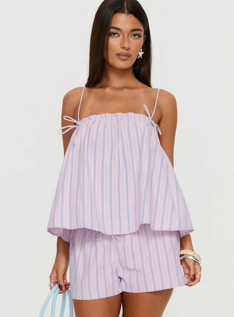 Pepita Flowy Frill Top Pink Stripe | Princess Polly US