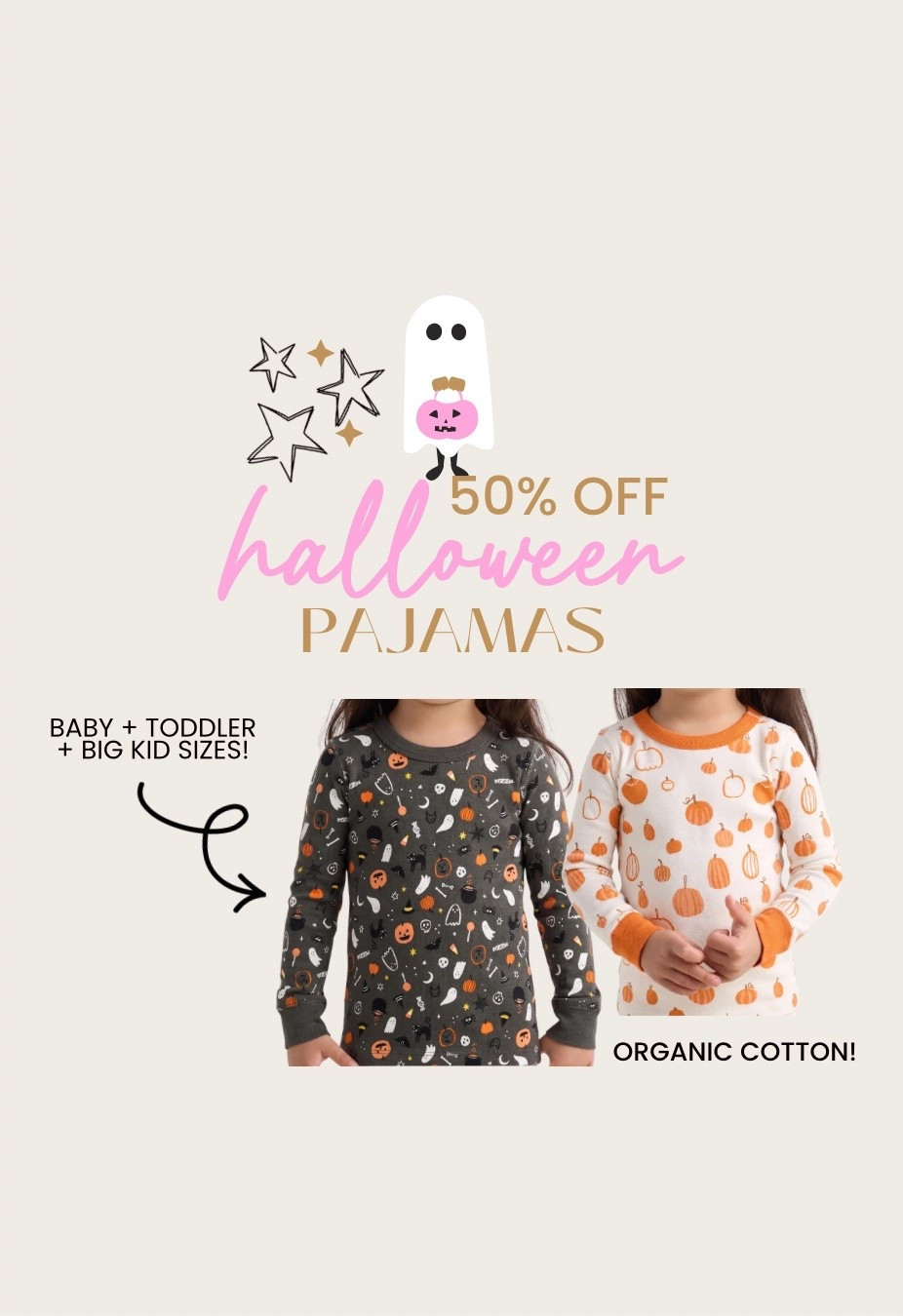 50% off sale right now on these organic cotton Halloween pajamas! From baby-big kid! #halloween #halloweenpajamas #halloweenfinds

#LTKmomlife #LTKKids #LTKBaby