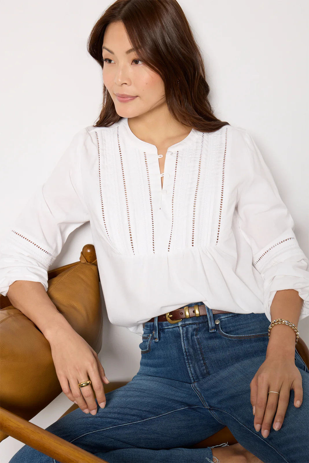 Jacqueline Lace Inset Blouse | Evereve