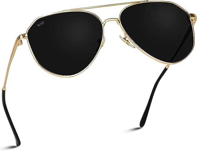 WearMe Pro - Polarized Premium Designer Inspired Medium Metal Frame Aviator Sunglasses - Modern D... | Amazon (US)