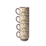 Better Homes & Gardens Edith Vine Floral Stoneware Mug Set with Rack, 5-Piece | Walmart (US)