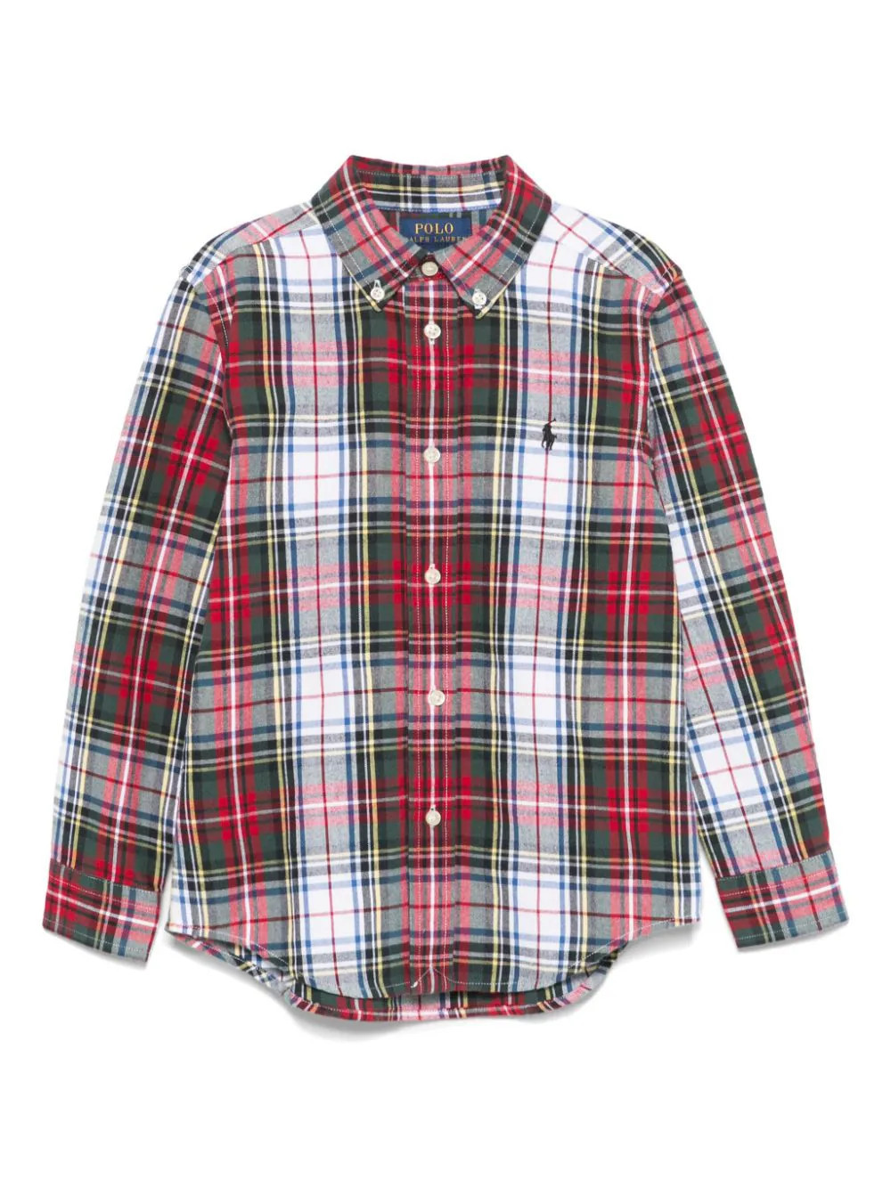 POLO RALPH LAUREN KIDS plaid cotton shirt - Red | Farfetch Global