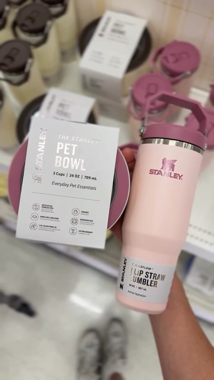 Say NEED & I’ll send you the links to these! Aren’t they so sweet? Perfect for the dog park, beach, etc to match!🥹 there are 24oz & 48oz pet bowls & the tumblers are 30oz ✨ #stanleytumbler #targetfinds