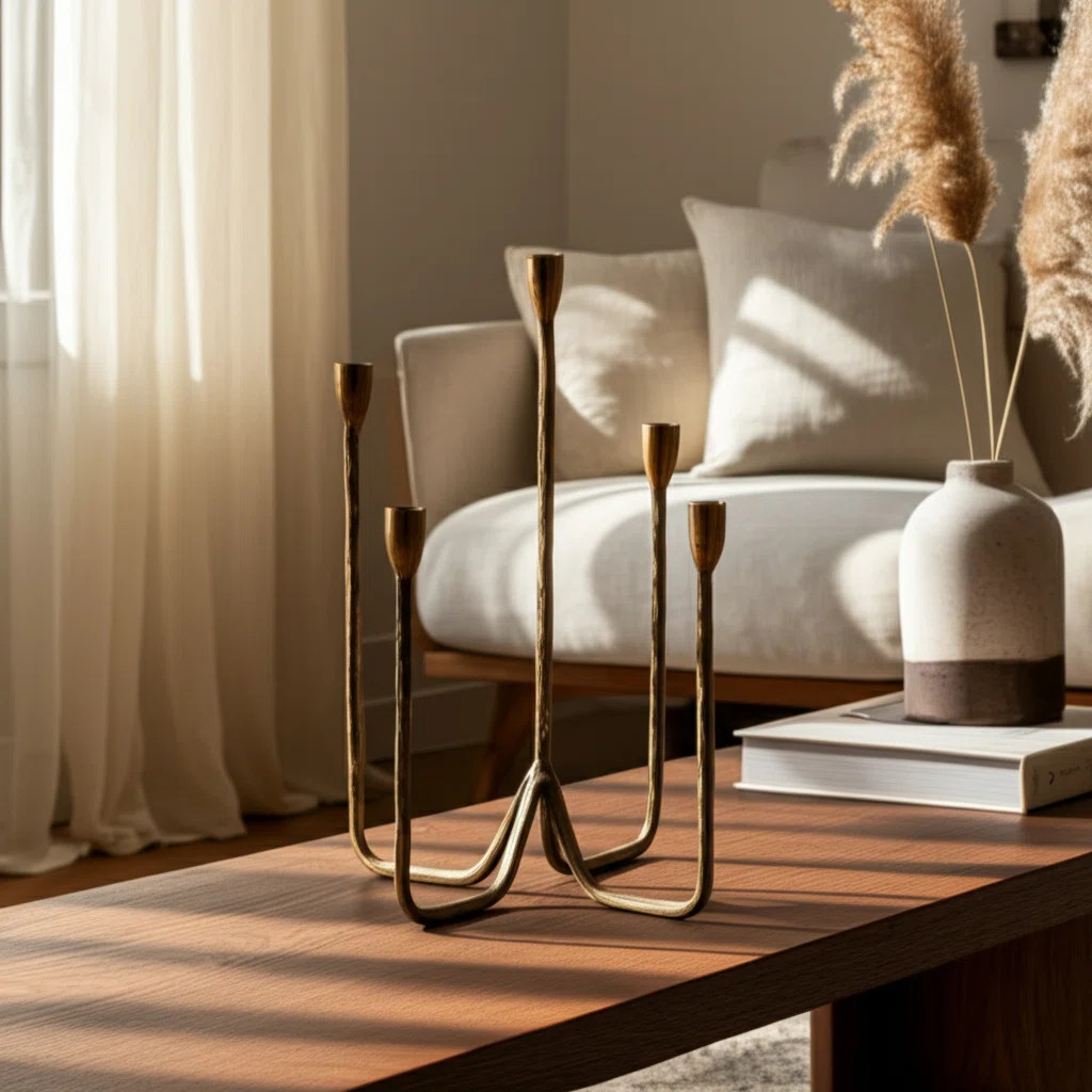 Albright 16'' H Metal Tabletop Candle Holder | Wayfair North America