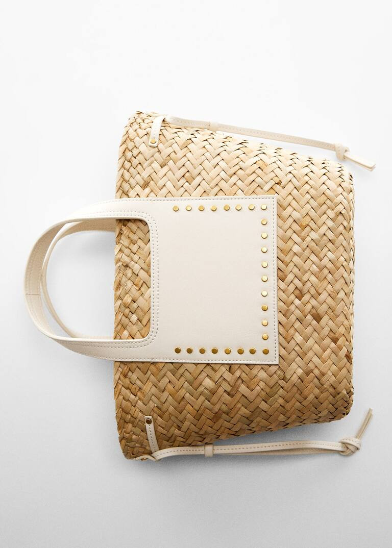 Basket bag with studs detail -  Women | Mango United Kingdom | MANGO (UK)