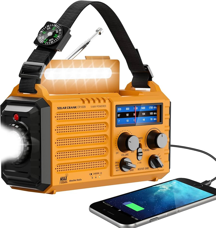 Emergency Radio with NOAA Weather Alert, Portable Solar Hand Crank AM/FM Radio for Survival,Recha... | Amazon (US)