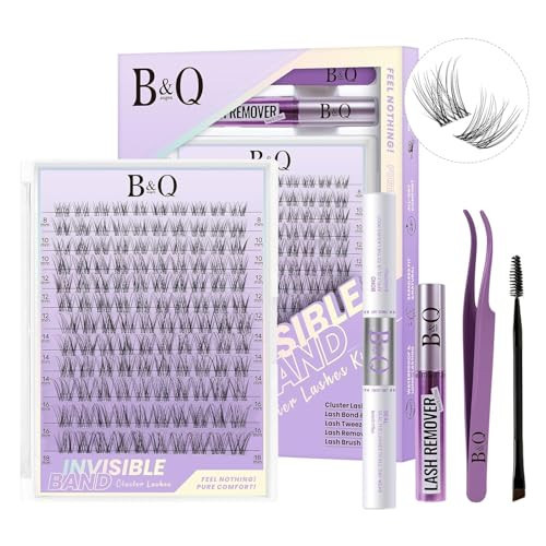 B&Qaugen Flora Lash Clusters Kit 8-18 MIX Natural Lashes Clusters Invisible Band 144 pcs Manga Lashes Individual with Lash Bond and Seal Eyelash Extension Kit Easy Removal (Kit-Flora Lash-MIX8-18mm) | Amazon (US)