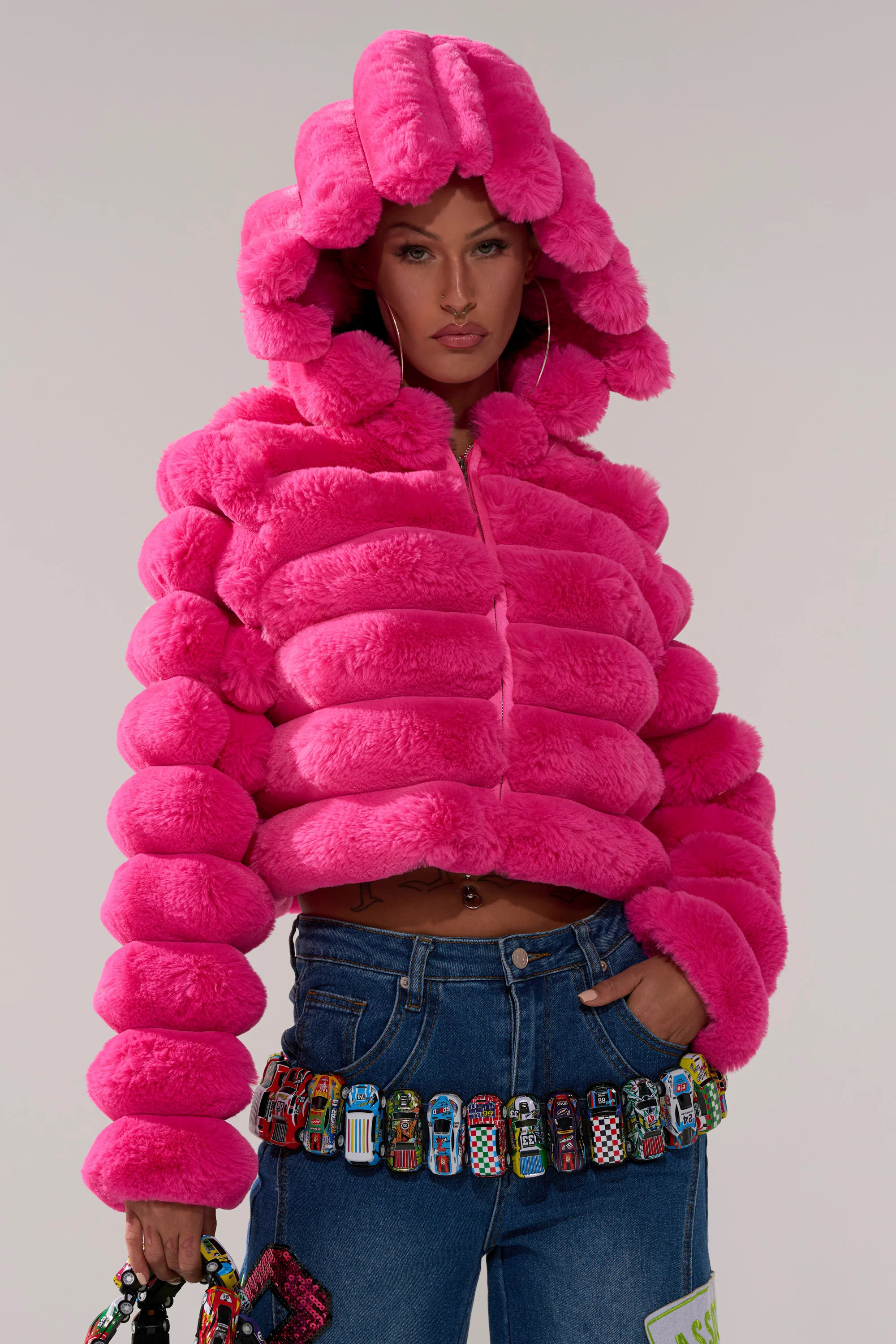 POPCORN FAUX FUR IN PINK | AKIRA