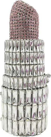 DJBM Women Lipstick Rhinestone Crystal Clutch Cocktail Prom Purse Handbag Diamond Evening Clutche... | Amazon (US)