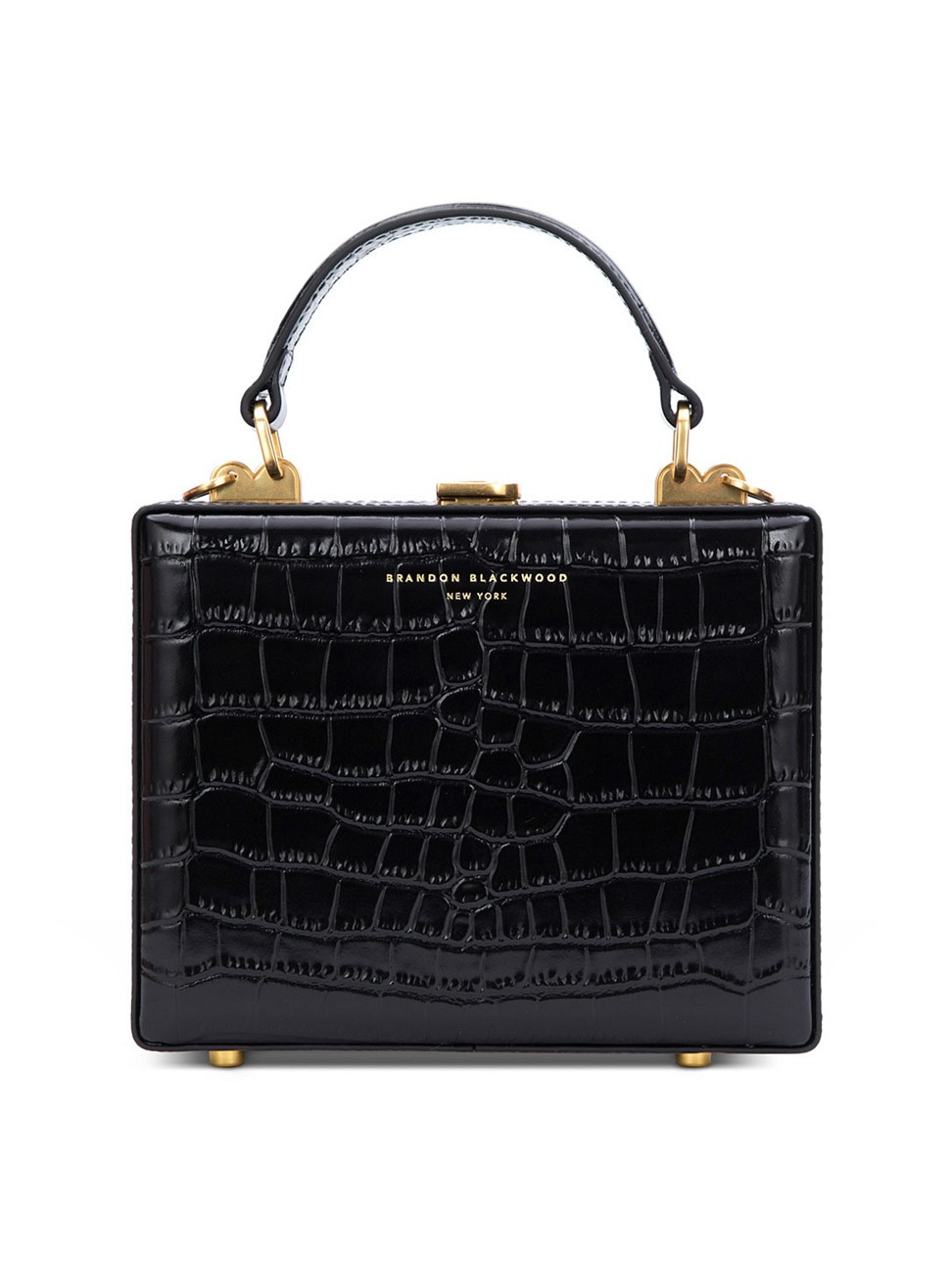 Women's Kendrick Croc-Embossed Leather Top Handle Bag - Black Croc | Saks Fifth Avenue