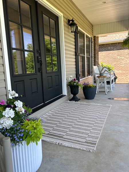 Front Porch Refresh! Painted the front door and added in a new rug and planters! 

#LTKSaleAlert #LTKHome #LTKSeasonal