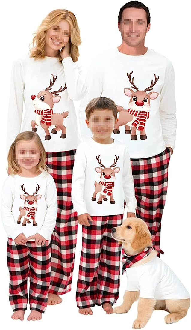 Family Christmas Pajamas Matching Sets Xmas Matching Pjs for Adults Kids Holiday Home Xmas Family Sl | Amazon (US)