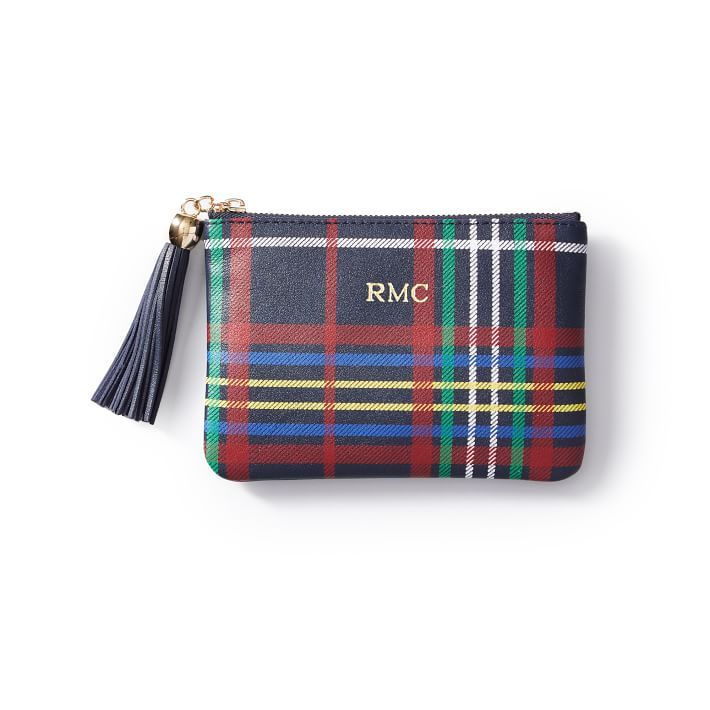 Holiday Leather Tassel Zipper Pouch | Mark and Graham