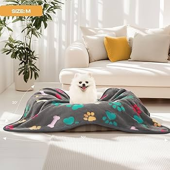 Luciphia 1 Pack 3 Blankets Fluffy Premium Fleece Pet Blanket Flannel Paw Printed Throw for Dog Ca... | Amazon (US)