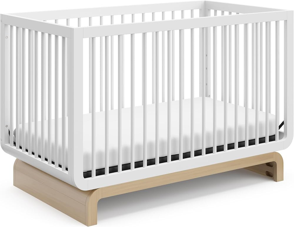 Storkcraft Santorini Deluxe 5-in-1 Convertible Crib with Bonus Toddler Guardrail (White with Drif... | Amazon (US)