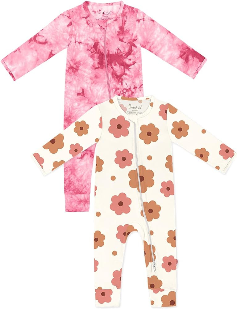 Jimonda Baby Girls Boys Footless Pajamas,Rayon From Bamboo Pjs 2 Way Zipper Long Sleeve Soft Slee... | Amazon (US)