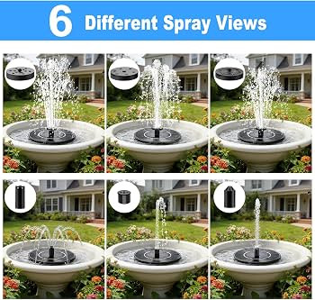 Solar Fountain, Upgraded Bird Bath for Outside Garden Patio Pond | Amazon (US)