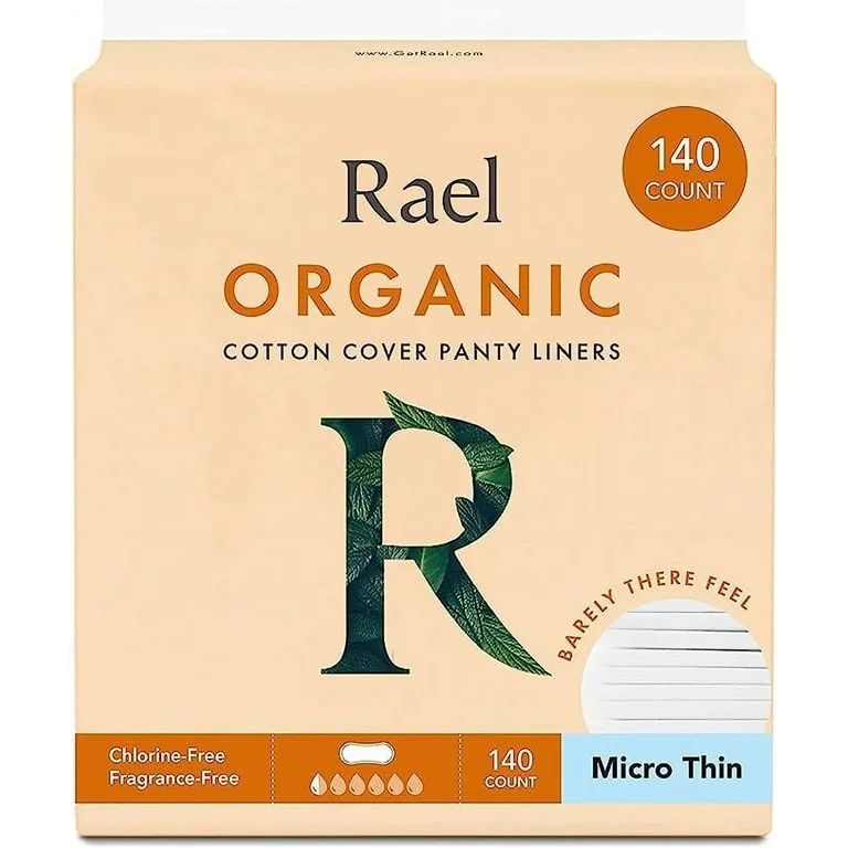 Rael Certified Organic Cotton Cover Microthin Panty Liner, 140 count | Walmart (US)