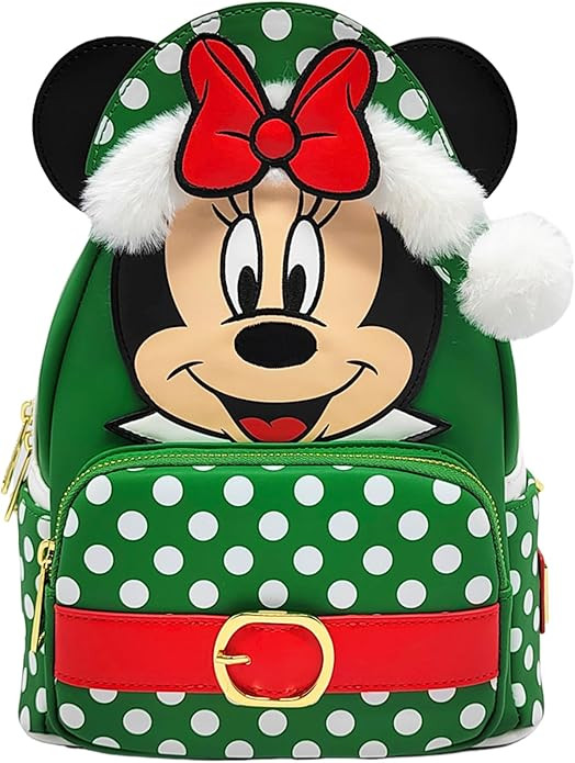 Loungefly Disney Minnie Mouse Elf Polka Dot Christmas Double Strap Shoulder Bag | Amazon (US)