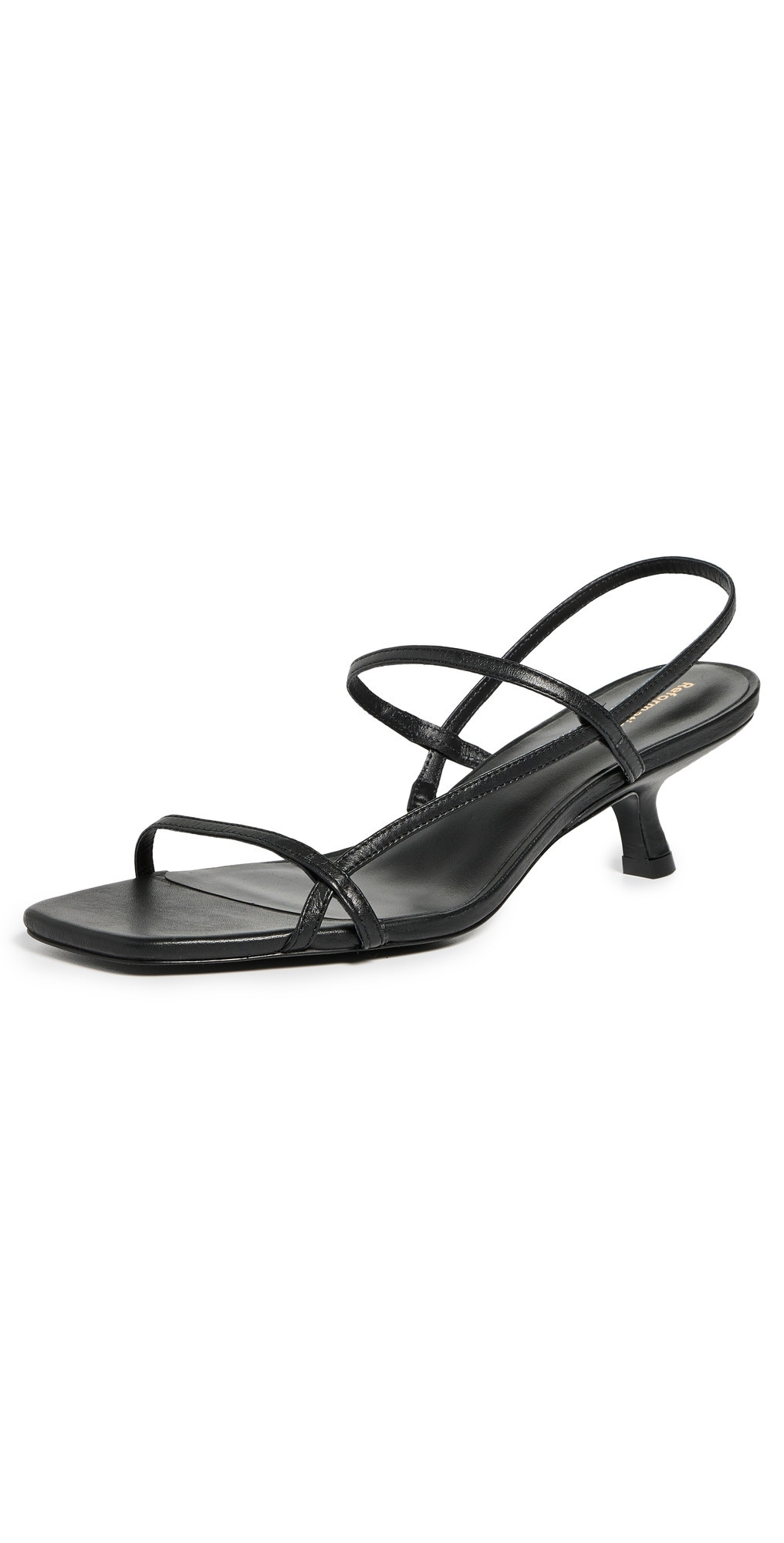 Reformation Serenity Bare Sandals Black Leather 8.5 | Shopbop