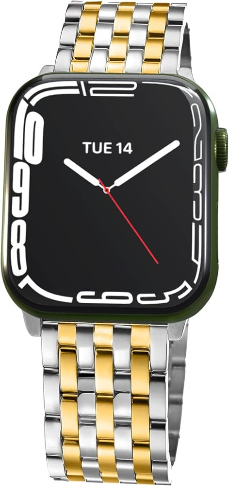 Seven-link Watch Bands for Apple Watch 10,Se,9,8,7,6,5,4,3,2,1 for Women, Dressy Stainless Steel ... | Amazon (US)