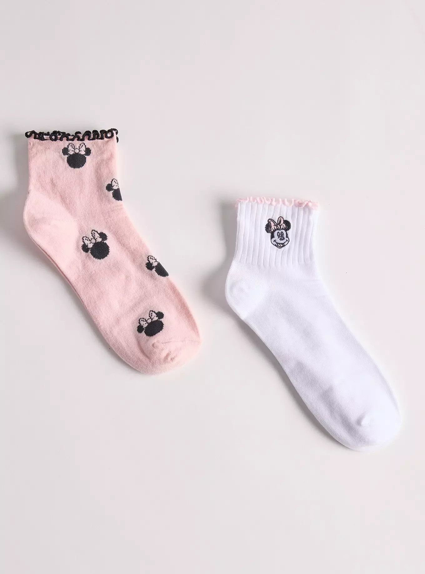 2-Pack Mickey & Minnie Ruffle Ankle Sock | Torrid (US & Canada)
