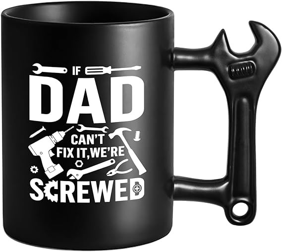 LOZACHE Funny Coffee Mug with Wrench Handle for Men, Novelty Fathers Day Dad Christmas Birthday G... | Amazon (US)