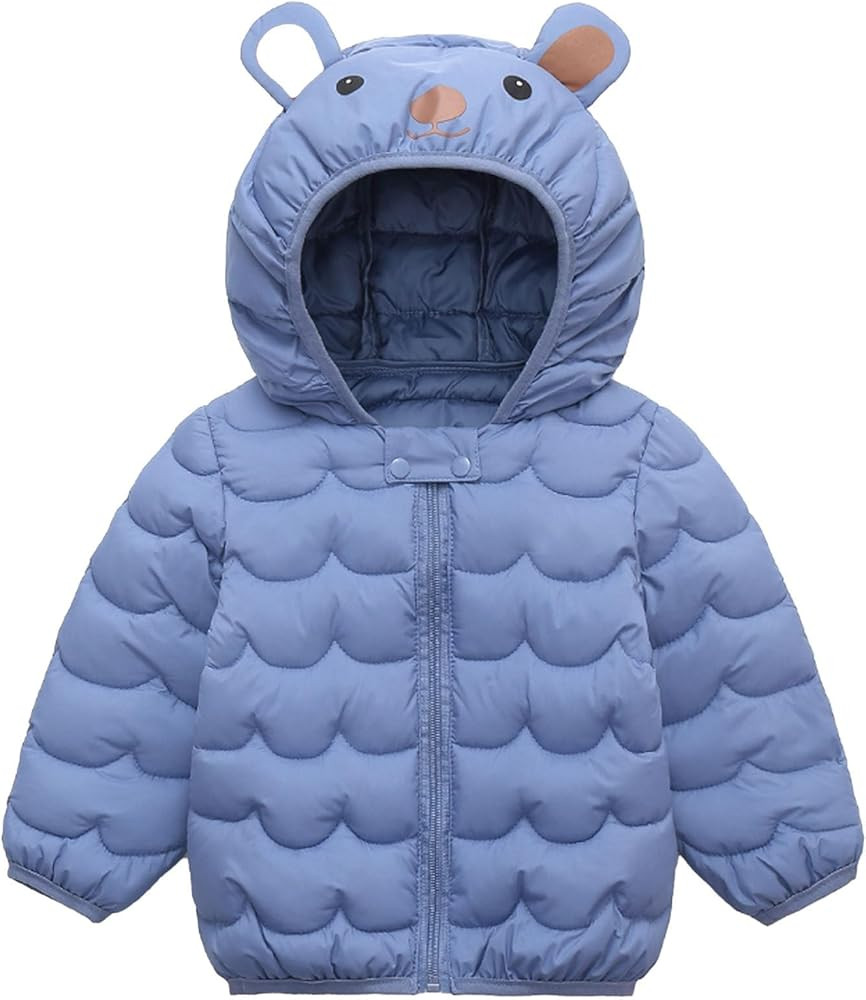 Toddler Winter Coats Puffer Padded Jacket Baby Boys Girls Bear Hoods Down Jacket Light Weight Inf... | Amazon (US)