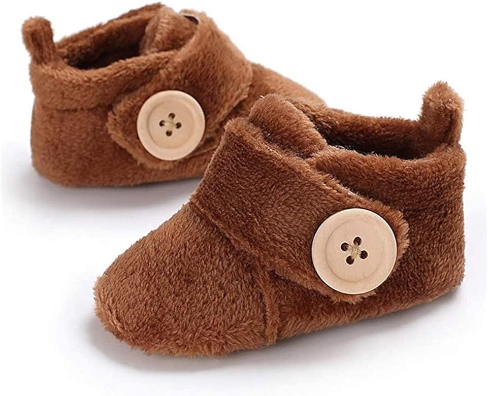 BENHERO Infant Baby Boys Girls Cozy Fleece Booties Winter Newborn Non Skid Soft Sole Shoes Winter So | Amazon (US)