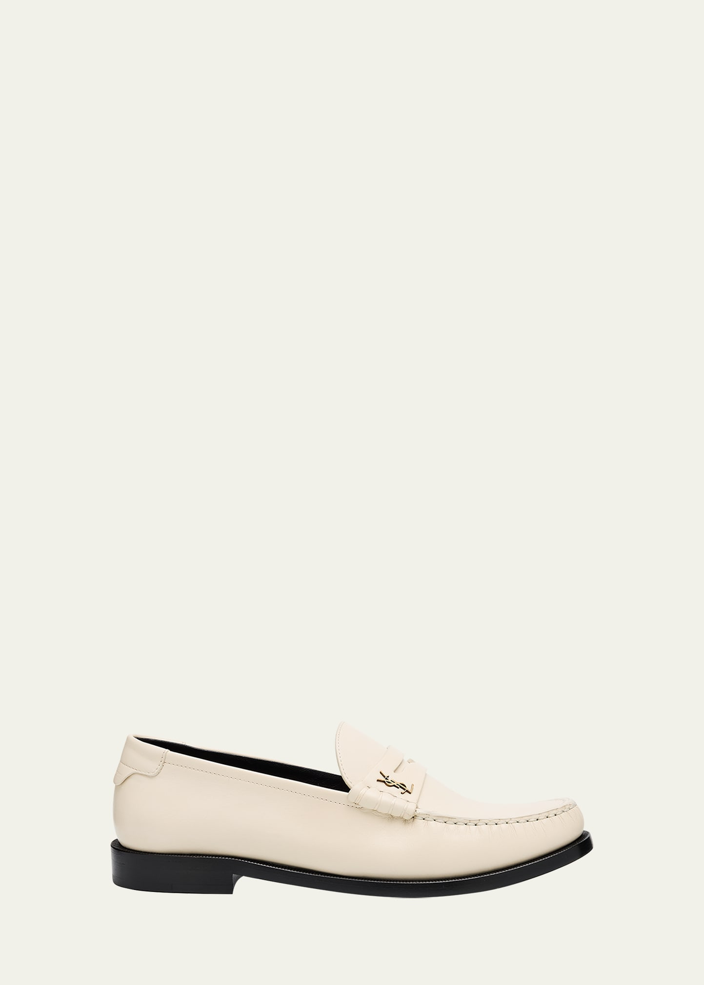 Saint Laurent Le Leather YSL Penny Loafers | Bergdorf Goodman