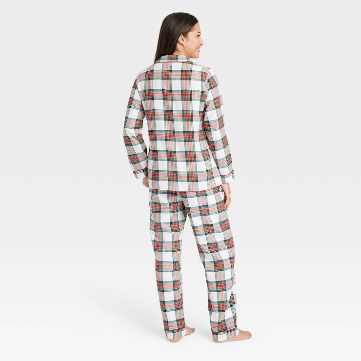 Women's Holiday Tartan Plaid Flannel Matching Family Pajama Set - Wondershop™ Cream | Target