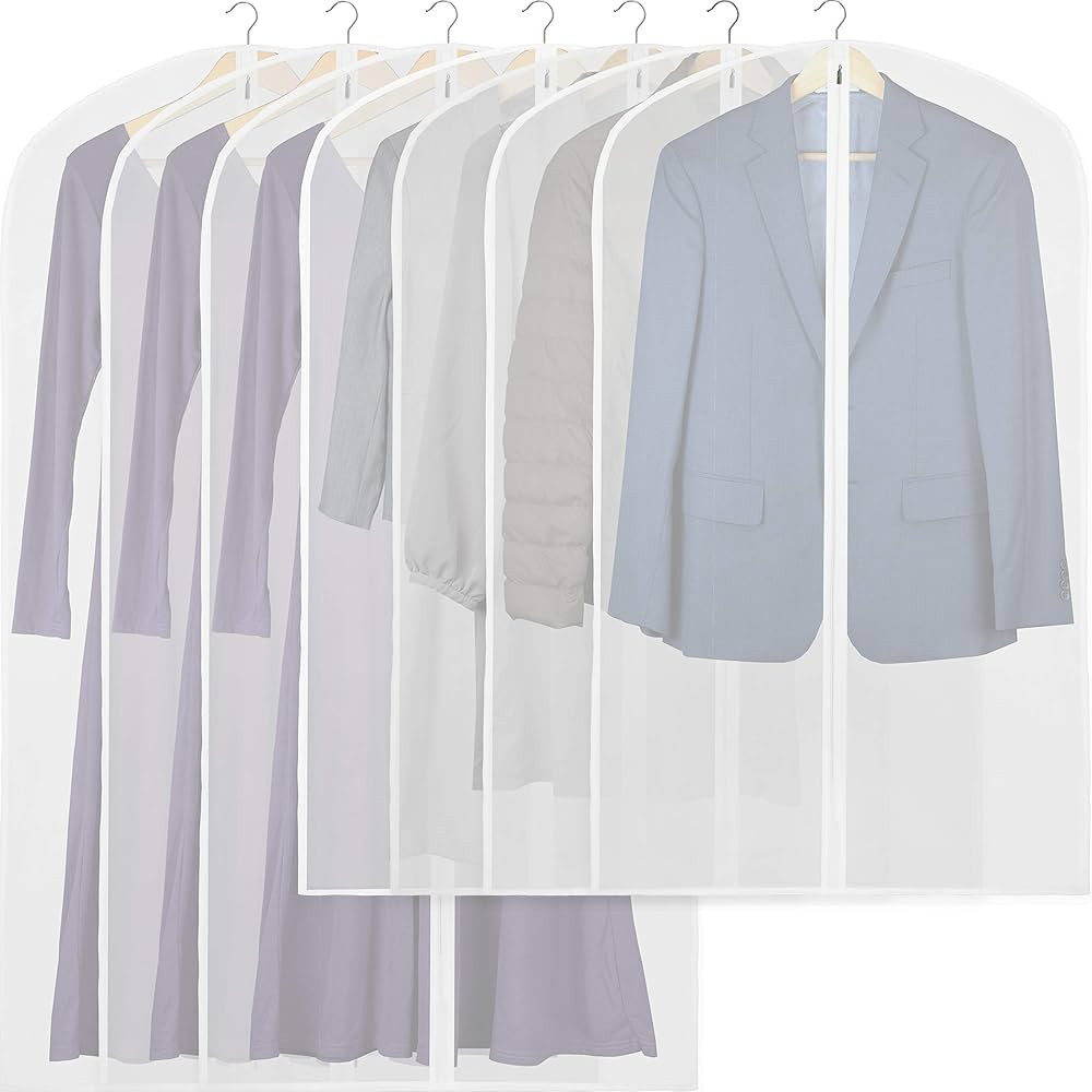 7 Pack - SimpleHouseware Translucent Garment Bag with Zippers, White, 40" & 50" | Amazon (CA)