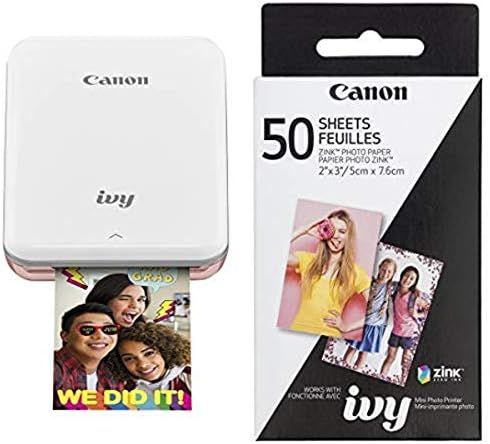 Canon IVY Mobile Mini Photo Printer through Bluetooth(R), Rose Gold AND Canon ZINK Photo Paper Pa... | Amazon (US)