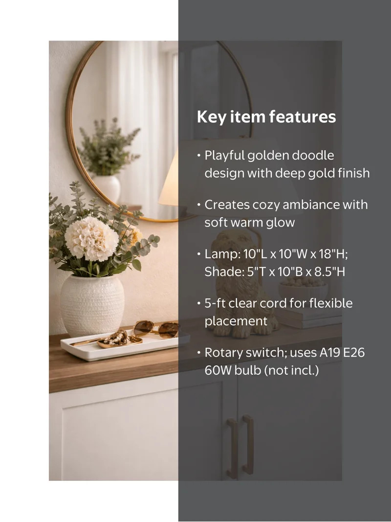 Home Decor Collection Catalina Lighting Golden Doodle Table Lamp with Painted Gold Finish and Tap... | Walmart (US)