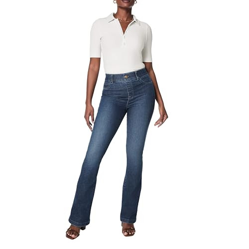 SPANX SPANXshape Original EveryWear Flare Jeans - Core Shaping for Women - High-Rise - Pull-On Denim - Authentic Blue - Small | Amazon (US)