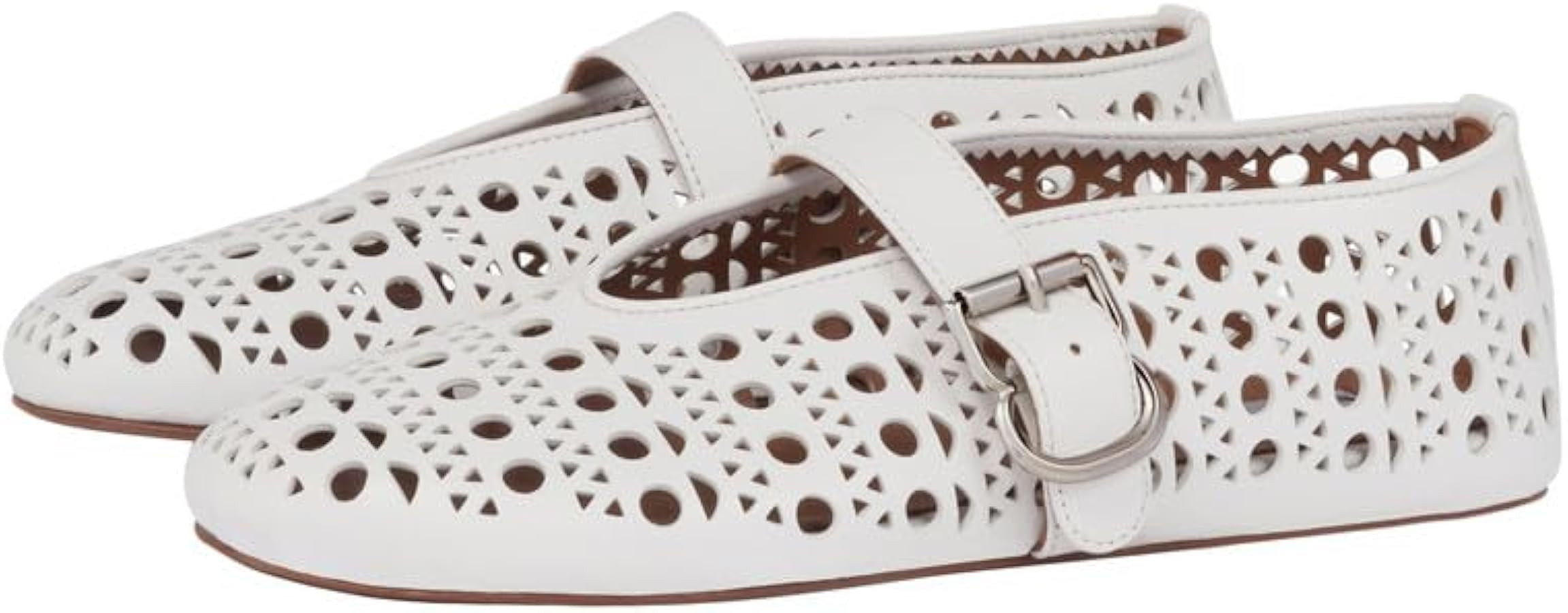 AMINUGAL Cutout Ballet Flats Shoes for Women Hollow Mary Jane Flats Women Buckle Strap Mesh Perfo... | Amazon (US)