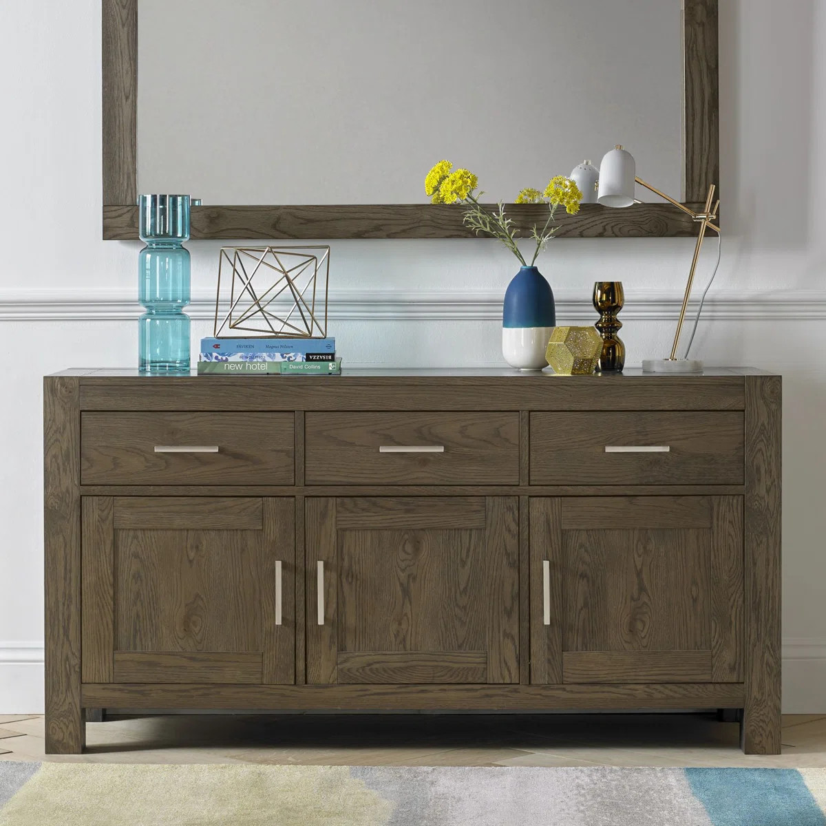 Bowenfels 160 Cm Wide 3 Drawer Solid Oak Sideboard | Wayfair UK