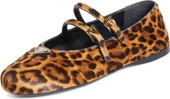 Prada Double Strap Genuine Calf Hair Mary Jane Flat (Women) | Nordstrom | Nordstrom