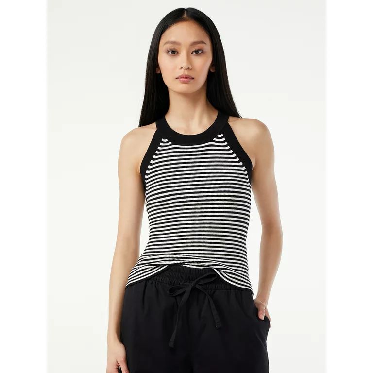 Free Assembly Women's Crewneck Halter Sweater Tank Top - Walmart.com | Walmart (US)