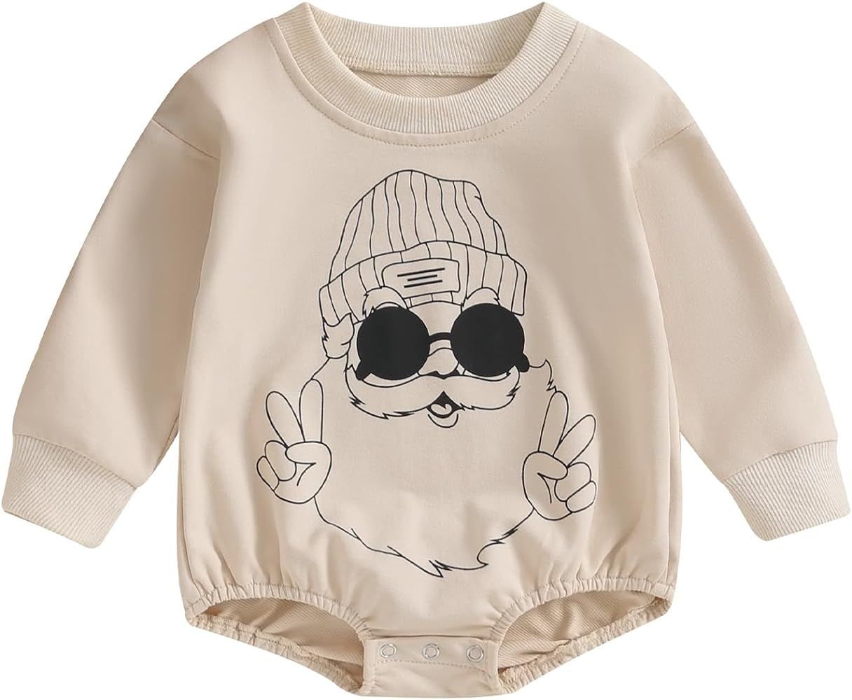 FIOMVA Baby Girl Valentines Day Outfit Newborn Bubble Romper Infant Onesie Sweatshirt Toddler Clo... | Amazon (US)