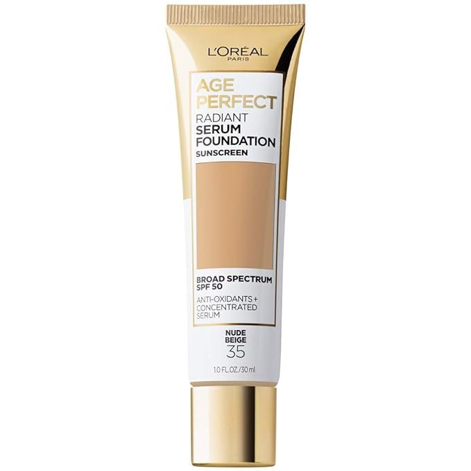 L'Oreal Paris Age Perfect Radiant Serum Foundation with SPF 50, Nude Beige, 1 Ounce | Amazon (US)