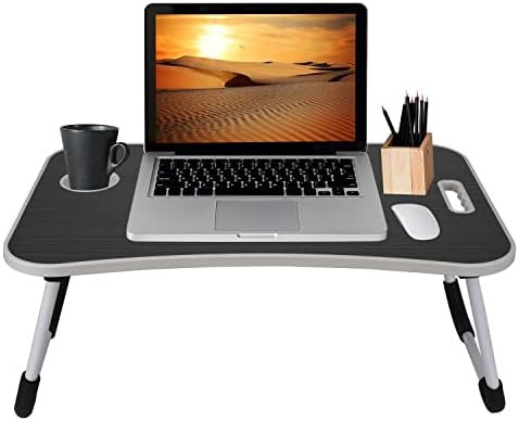 Folding Lap Desk for Bed and Sofa - Portable Wide Surface Bed Desk with Built-in Cup Holder and T... | Amazon (US)