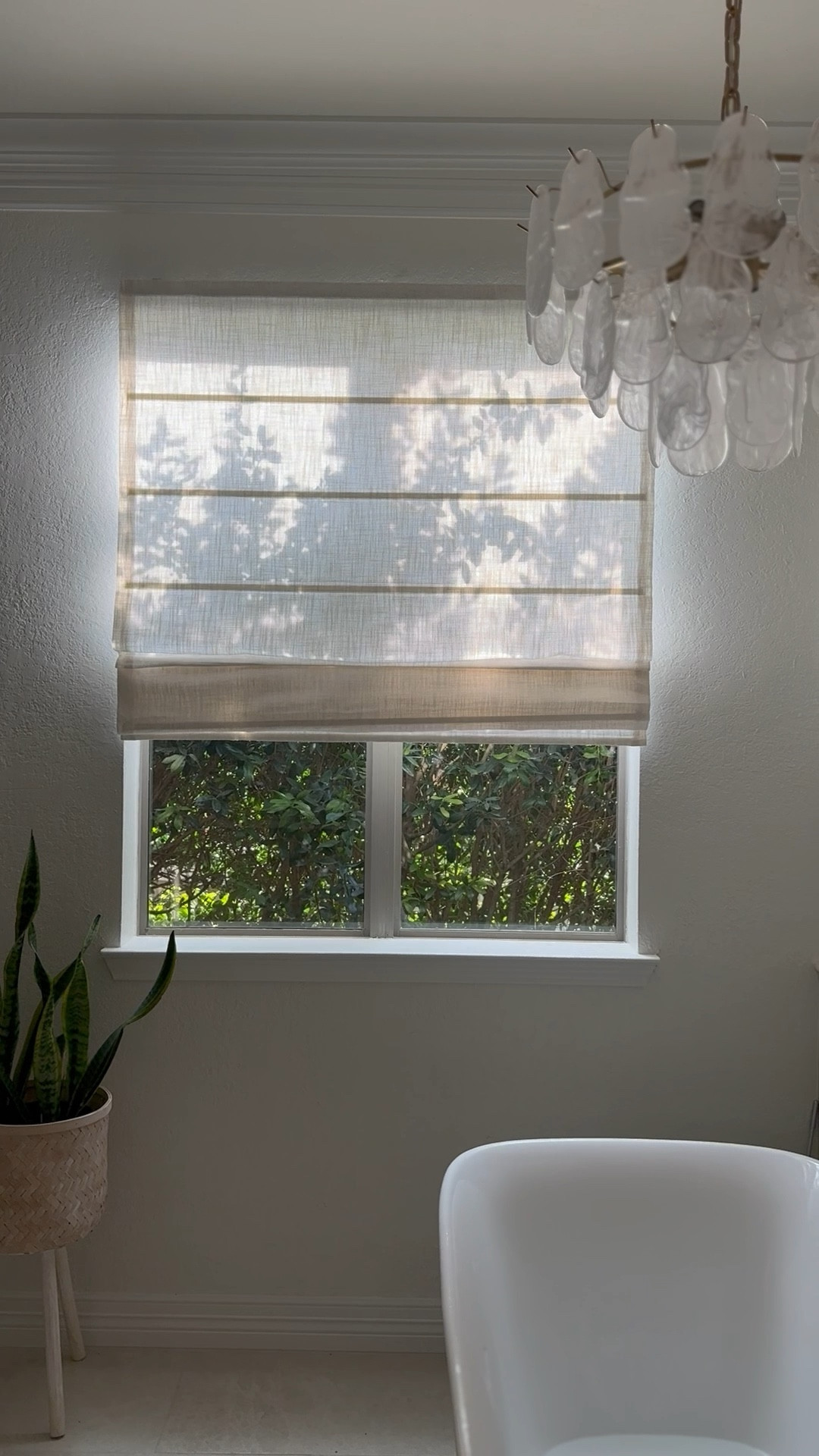 Loving the new Roman shade in my bathroom! ✨ The linen texture adds a touch of luxury, and the perfect shade of ivory /white that really made the space feel so fresh and serene. Can’t get over how much it upgraded the vibe! Use code SP15 for 20% off of your order!  I went with the Liz Collection - Color Ivory White + privacy backing. #window #romanshade #bathroom #homedecor

#LTKStyleTip #LTKFamily #LTKHome