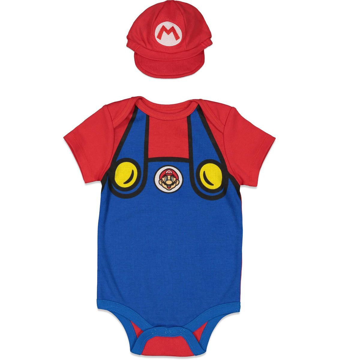 SUPER MARIO Nintendo Mario Luigi Baby Bodysuit and Hat Set Newborn to Infant | Target