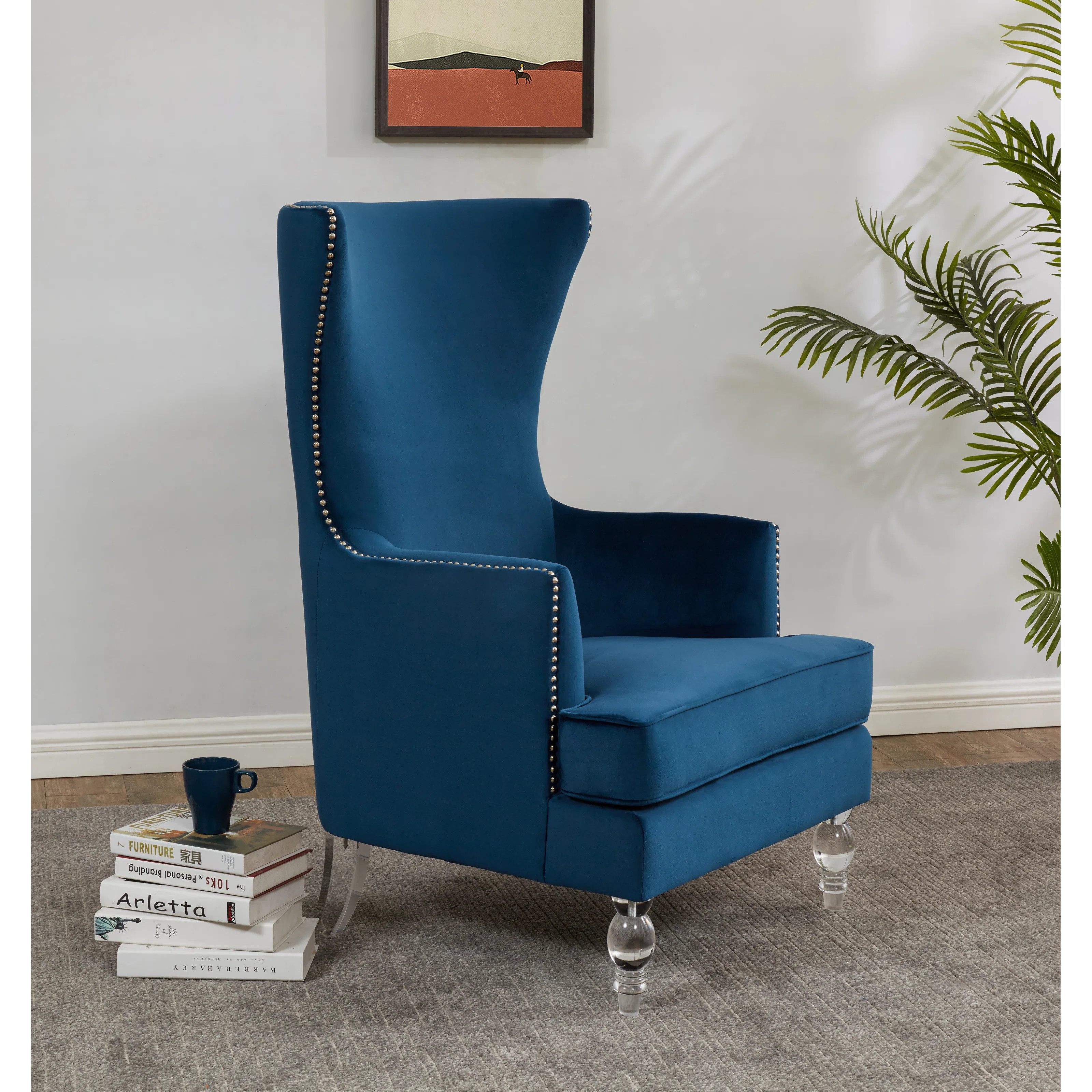 Bree 73.914Cm Wide Velvet Wingback Chair | Wayfair North America