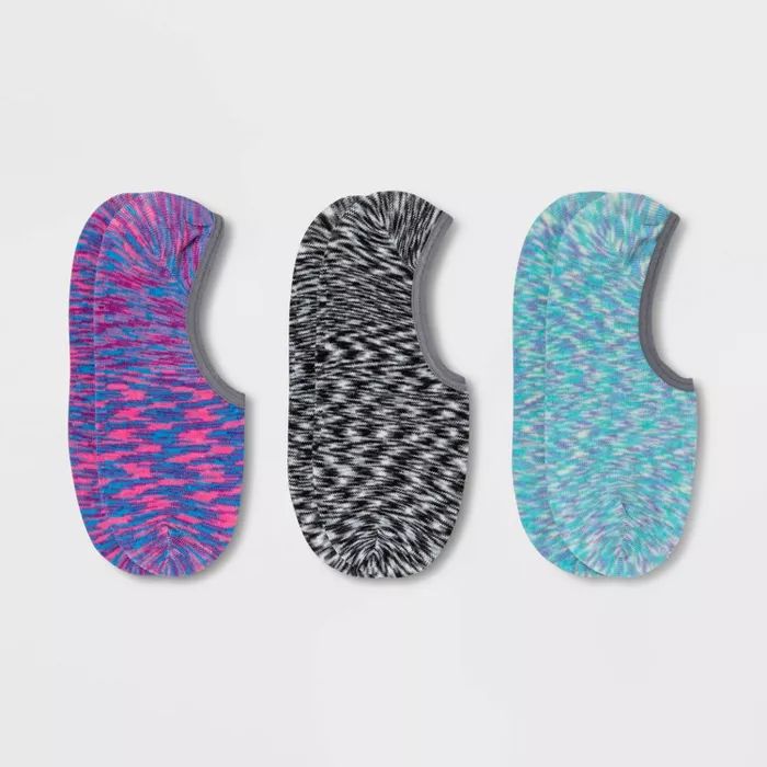Women's Spacedye 3pk Liner Socks - Xhilaration™ Purple/Gray/Blue 4-10 | Target